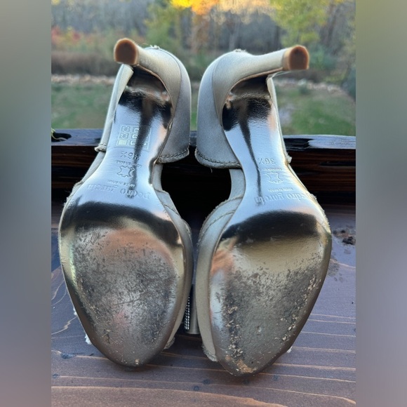 Pedro Garcia Swarovski Crystal Bow Pump 36.5 Stacy-mt Pyrite Satin 6.5 wedding - Picture 6 of 13
